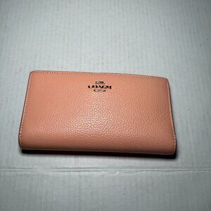 Large Peach Coach Wallet